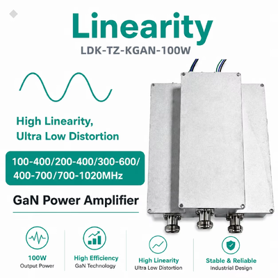 Amplificatore di potenza GaN Ladasky 100W 50dBm 100-1020MHz Modulo amplificatore RF con sorgente di segnale integrata per sistemi anti-drone