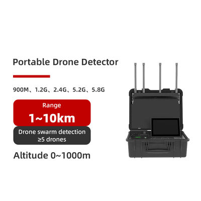 comprare Rilevatore di droni portatile a lungo raggio da 10 km con copertura a banda completa e avvisi in tempo reale per rilevamento UAV e soluzione RF anti-drone fabbricazione online