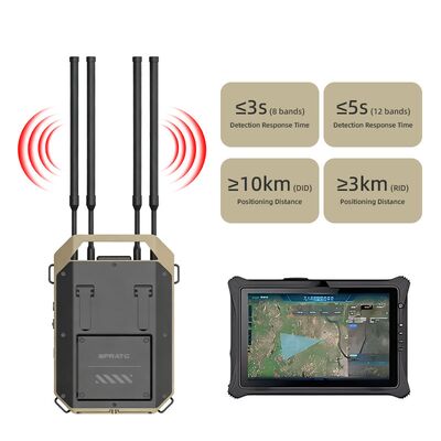 comprare Rilevatore di droni a frequenza completa 70M-6.2GHz, posizionamento e tracciamento a 10 km, acquisizione percorsi pilota, cattura segnale video FPV, sistema anti-UAV fabbricazione online