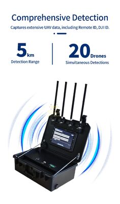 5km Dron Detector 70M-6Ghz Portable Full Frequency Positioning UAV Fpv Pilot Detection System Dji IP65 Alarm Tracking Security