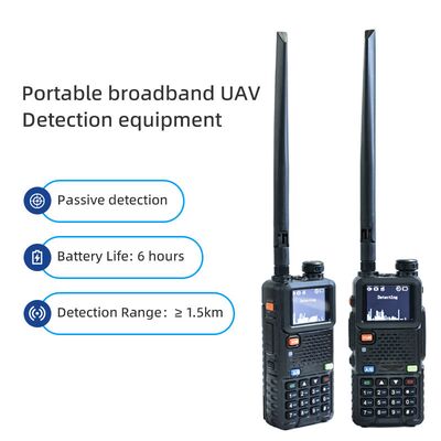 comprare Rilevatore di droni portatile 2km, allarme a frequenza completa 300M~6Ghz, 1.5G 2.4G 5.2G 5.8G UAV FPV Dji Dron Detect System Detector fabbricazione online