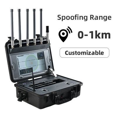 comprare Sistema portatile anti-drone 30MHz-6GHz Dispositivo di rilevamento droni con spoofing GPS L1 GLONASS L1, portata di rilevamento UAV di 5 km, attrezzatura mobile integrata per il rilevamento e l'inganno dei droni fabbricazione online