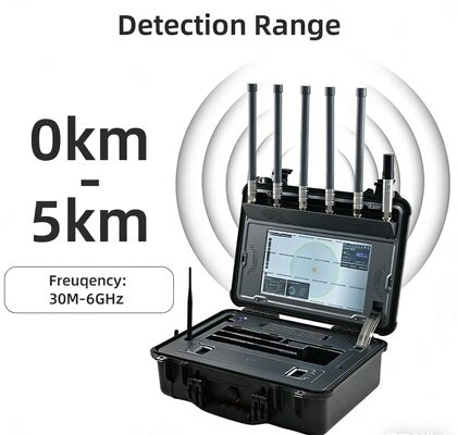 comprare Dispositivo di rilevamento di droni portatile con tecnologia di spoofing GPS, sistema anti-drone da 30 MHz a 6 GHz, gamma di rilevamento di 5 km, apparecchiatura di rilevamento e contromisura integrata di UAV touchscreen fabbricazione online