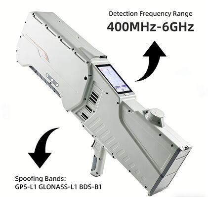 comprare Sistema integrato di rilevamento droni Direzione di ricerca e disturbo 400MHz-6GHz 3km UAV Tracking ≤10° Precisione GPS Navigation Spoofing IP65 Portable Counter Drone Equipment fabbricazione online