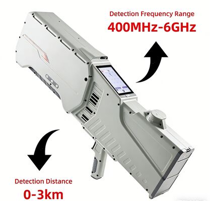 comprare Rilevatore di droni portatile con rilevamento da 400 MHz a 6 GHz, portata di 3 km e navigazione GPS spoofing, apparecchiatura portatile anti-drone fabbricazione online