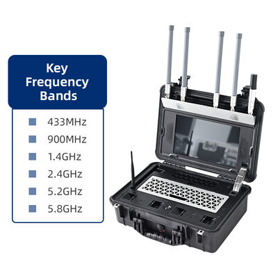 comprare Rilevatore di droni portatile ad alta precisione Analizzatore di spettro 100-6000 MHz Portata di 5 km Geolocalizzazione pilota Avvisi lista nera per sistemi di sicurezza aziendali e domestici fabbricazione online