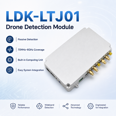 comprare Modulo di rilevamento drone compatto da 520 g: sensore RF passivo da 70 MHz-6 GHz con sensibilità -105 dBm per sistemi di identificazione e sicurezza UAV fabbricazione online