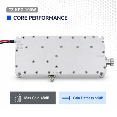 Acquistare Modulo amplificatore RF ad alta potenza da 100W 300-2700MHz con protezione integrata da temperatura, VSWR e ALC, copertura a banda larga per sistemi di sicurezza a bassa altitudine fabbricazione online