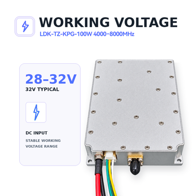 Acquistare Modulo Amplificatore di Potenza RF GaN da 100W 4000-8000MHz | Amplificatore RF a Banda Larga ad Alto Guadagno da 45dB ≤5 dB di Piattezza del Guadagno Supporta la comunicazione RS485 e TTL per Prodotti di Sicurezza Anti-Drone fabbricazione online