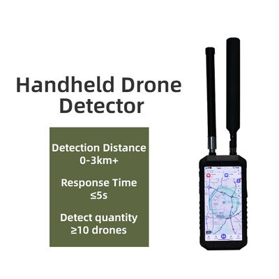 Drone Professionale Intercom Wireless Portable Drone Detector. 0~3 km Dettorazione di gamma, rilevazione 900MHz, 1.2MHz, 2.4GHz, 5.8GHz, WiFi. Difesa anti-drone, sistema di allarme e sistema di sicurezza