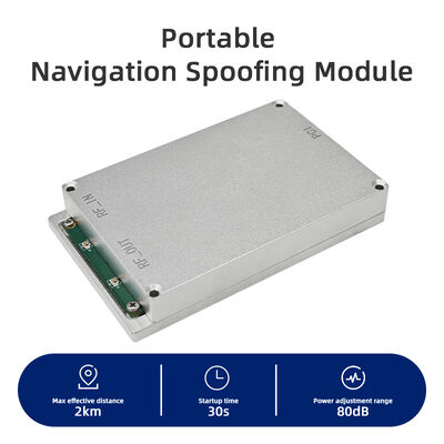 Portable Navigation Spoofing GaN Module with Multi-System Support and 2km Effective Range for Anti-Drone Applications